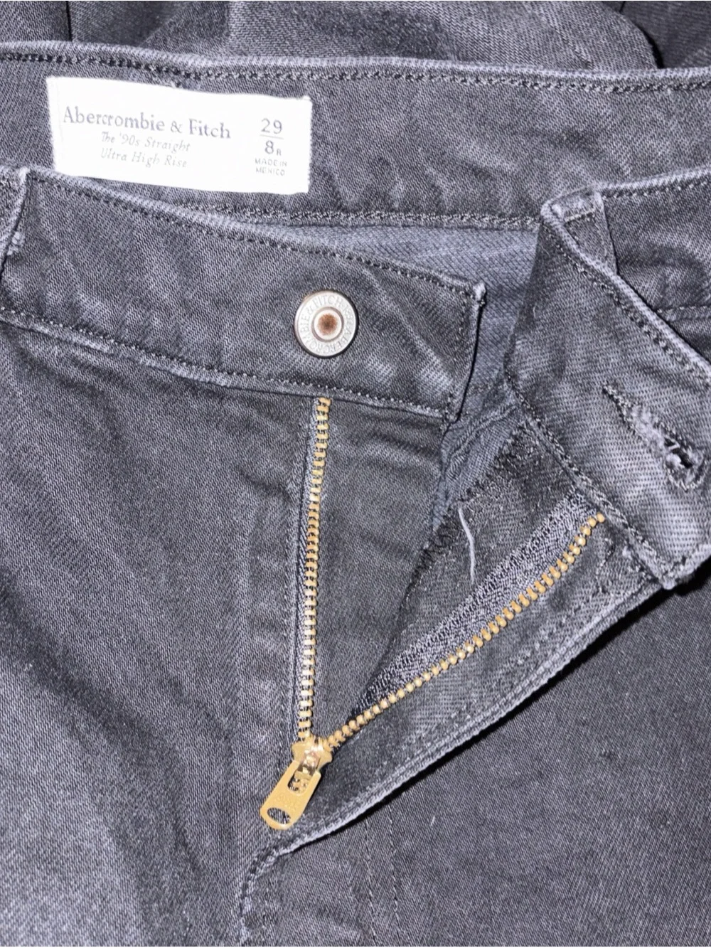 Abercrombie & Fitch The 90s Black Straight Leg Jeans Women's Size 29